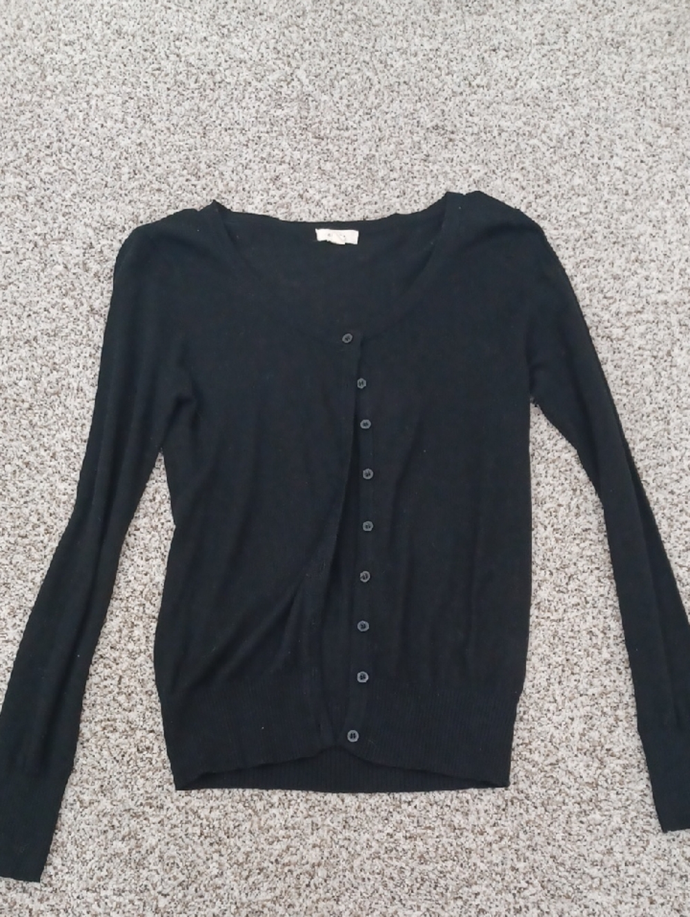 Debut Black Women's Lightweight Button-Front Sweater Cardigan Size Small